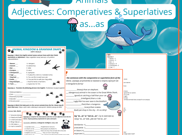 ANIMAL KINGDOM & GRAMMAR SNAPS 🐾 (UNIT 4- Brainy 6