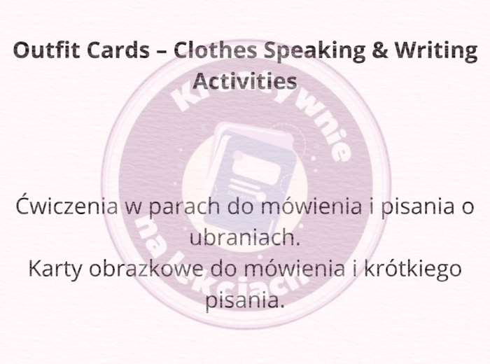 Outfit Cards – Clothes Speaking & Writing Activities