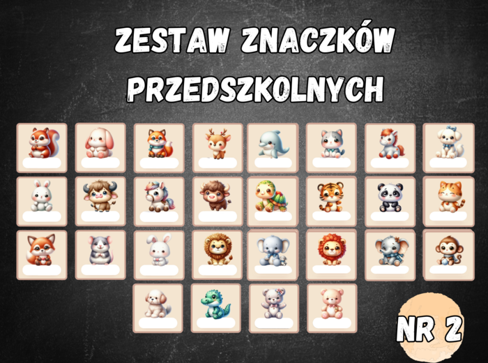 ZESTAW ZNACZKÓW PRZEDSZKOLE