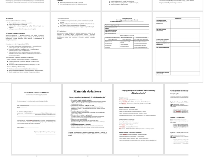 Innowacja z języka polskiego promująca czytelnictwo „Z książką na kocyku” (wersja do edycji) 23 strony