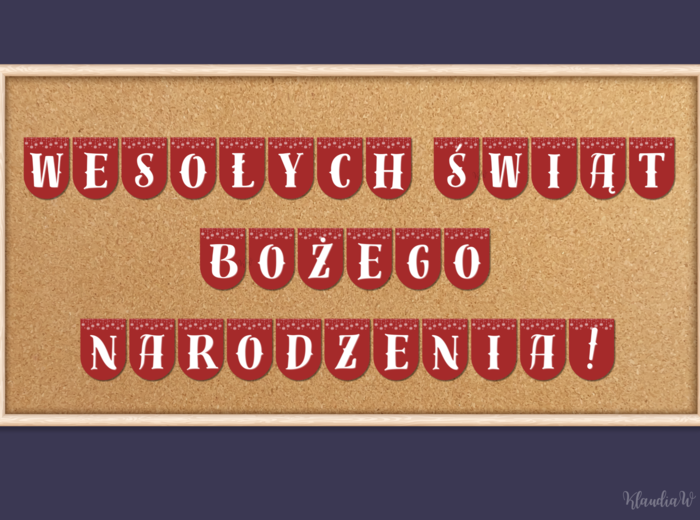 Girlanda „Wesołych Świąt Bożego Narodzenia!” – plik PDF do druku
