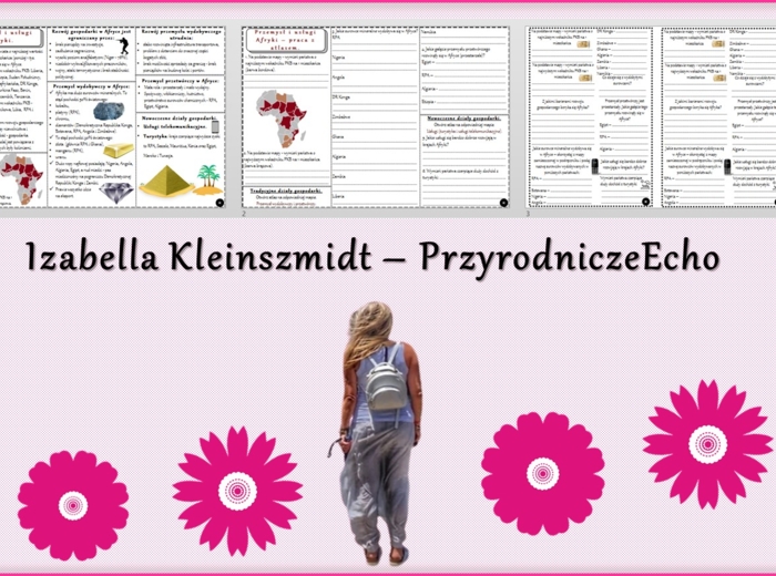 Minizestaw do tematu „Przemysł i usługi Afryki” – sketchnotka + karta pracy w pdf + gratisowy link do prezentacji multimedialnej niekomercyjnej wykonanej w genial.ly do indywidualnego pobrania i użycia do celów niekomercyjnych. Geografia 8, Dział „Afryka