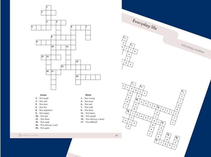 Angielski - 50 krzyżówek tematycznych na poziomie A1 / A2