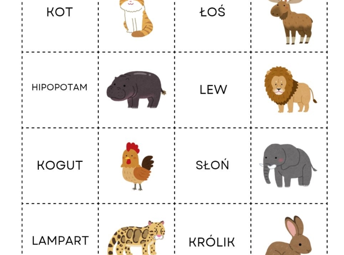 Gra memory - zwierzęta