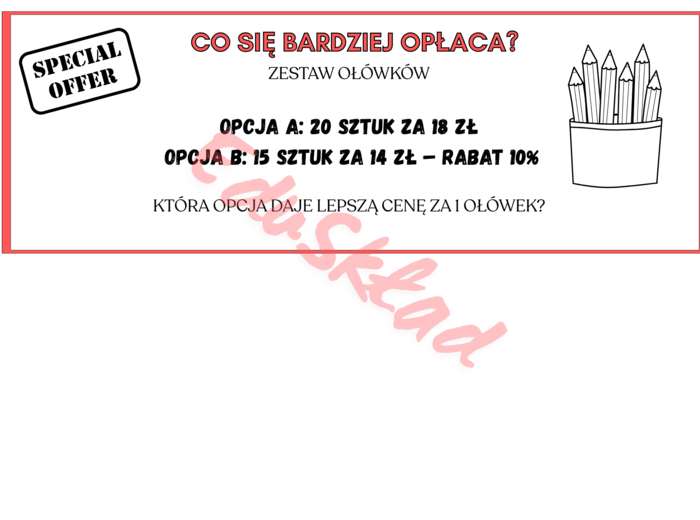 ⭐ „CO SIĘ BARDZIEJ OPŁACA?” – Zestaw kart do porównywania ofert i liczenia procentów!