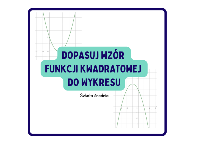 Dopasuj wzór funkcji kwadratowej do wykresu. Szkoła średnia :)