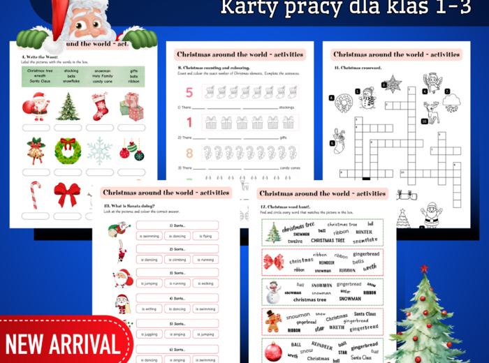 CHRISTMAS Świąteczny Zestaw Edukacyjny dla Klas 1-3