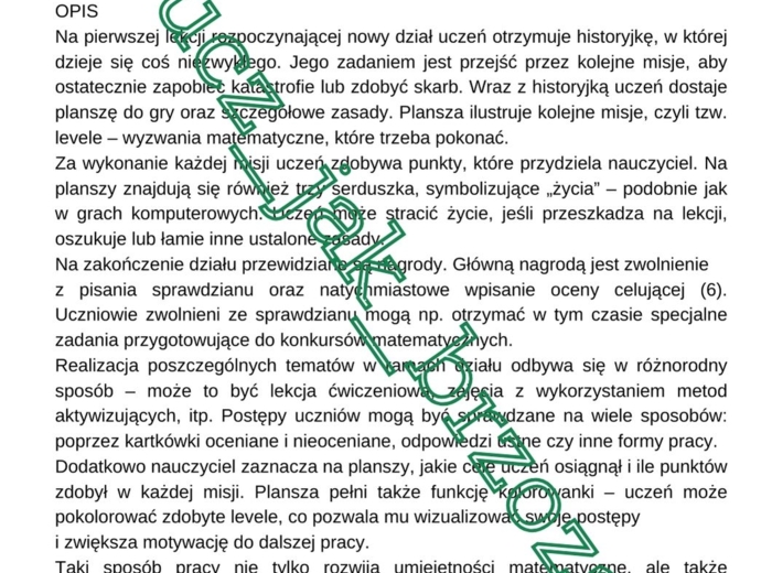 Innowacja matematyczna, grywalizacja, ułamki zwykłe, klasa 4