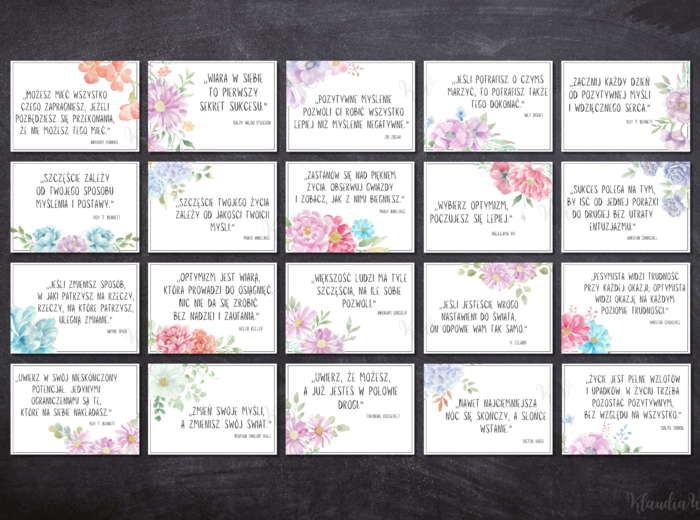 Dzień Pozytywnego Myślenia – plansze z inspirującymi cytatami