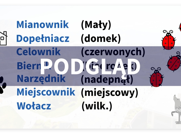 Deklinacja - plansza/wklejka