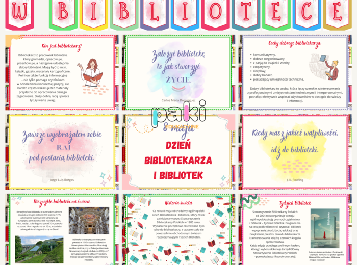 Gazetka do biblioteki / Dzień Bibliotekarza i Bibliotek