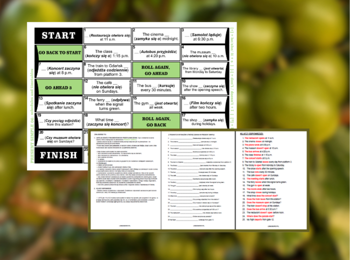 PRESENT SIMPLE 06 – rozkłady jazdy i harmonogramy
