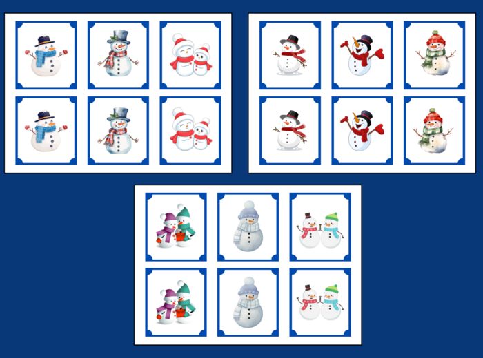DZIEŃ BAŁWANA – Dzień Bałwanka – memory – 36 szt. – biblioteka – świetlica – przedszkole – zima
