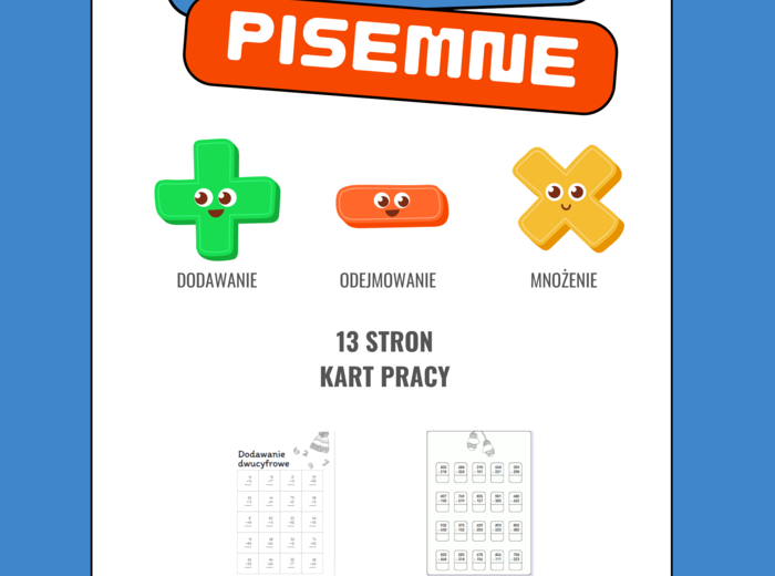 📘✏️ Działania pisemne – karty pracy ✏️📘