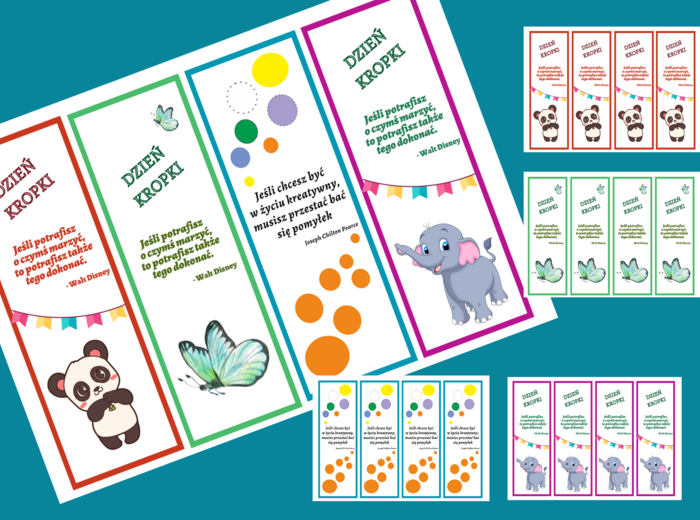 DZIEŃ KROPKI - zakładki do książek - zakładka - kolor - wersja 2