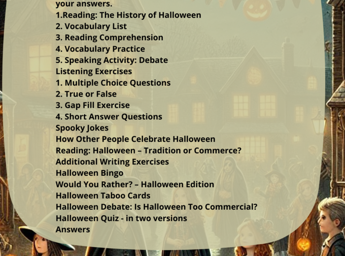 Karty Pracy_Halloween B1/B2 Gotowa lekcja