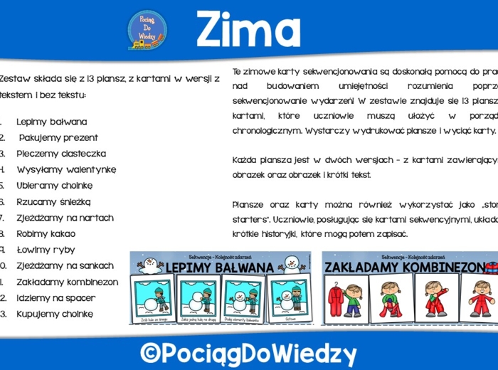 Karty sekwencyjne Zima
