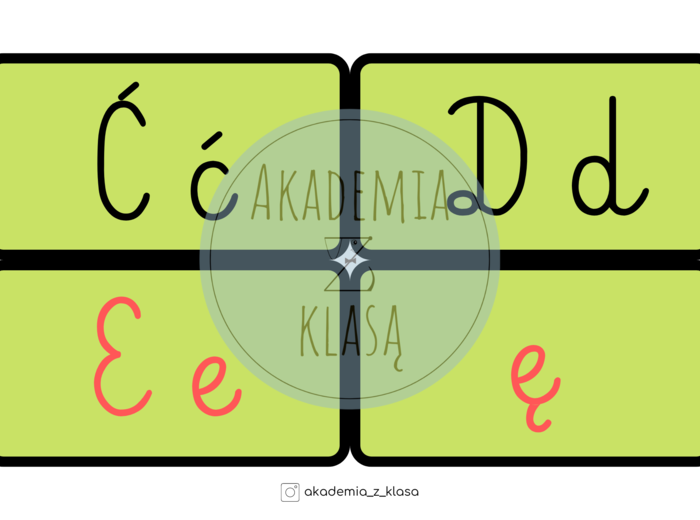 Alfabet demonstracyjny z Krokodylem - wersja bez liniatury
