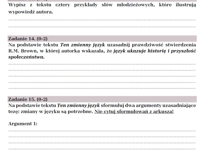 Arkusz egzaminacyjny "Kamienie na szaniec"