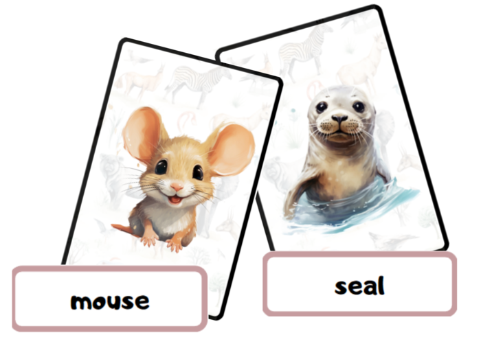 Karty Obrazkowe Dzikie zwierzęta Wild Animals