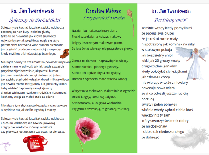 Wiersze do recytacji - klasy 4, 5, 6, 7, 8