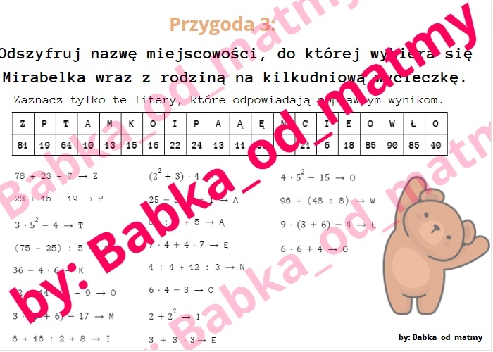 Matmo - Poszukiwacze przygód klasa 4 (działania pamięciowe)