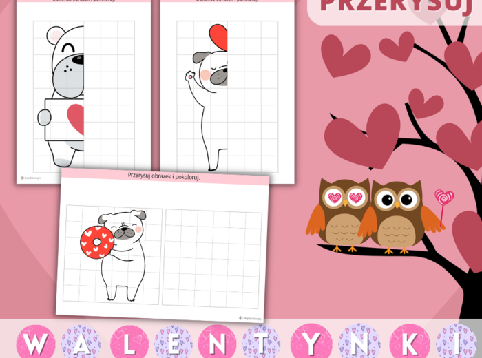 Walentynki Zestaw zadań. Puzzle. Szlaczki. Obliczenia. Labirynty. Girlanda