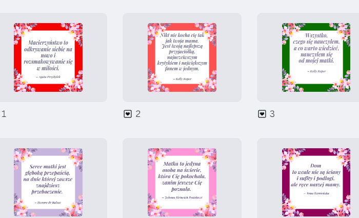 Dzień Matki - cytaty III, gazetka, 10 kart