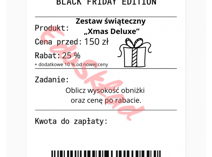 ⭐53 PARAGONY MATEMATYCZNE – BLACK FRIDAY EDITION (różne poziomy trudności / podwójne rabaty/ zamiast kartkówki)