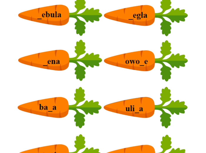 Zestaw „Logopedyczne marchewki” - utrwalanie głosek