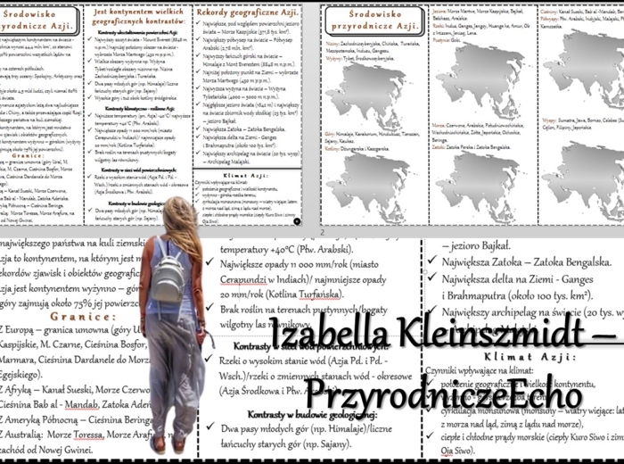 Książeczka/sketchnotka/notatka/wklejka/ściąga dla ucznia i przypomnienie dla nauczyciela/edukacja domowa. Temat „Środowisko przyrodnicze Azji” w pdf. Geografia 8, dział „Azja”. Materiał wykonany na podstawie podręcznika z wydawnictwa Nowa Era – nowość 20