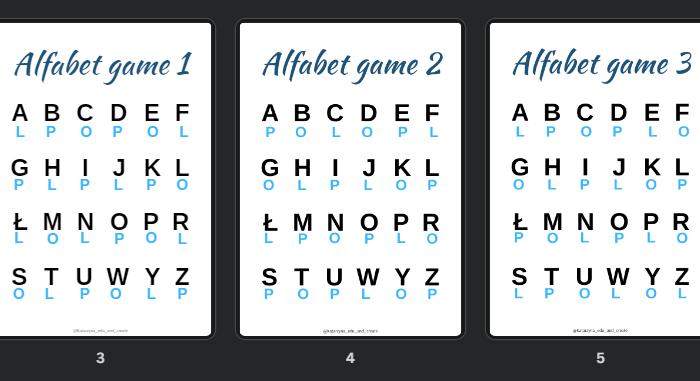 Alfabet games - ćwiczenie koncentracji