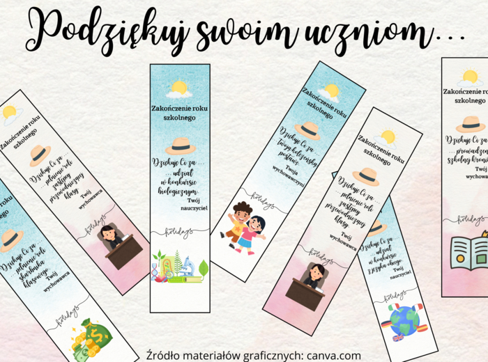 Podziękuj swoim uczniom... - Zakładki na zakończenie roku