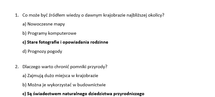 Test 2- Środowisko antropogeniczne i krajobraz najbliższej okolicy szkoły