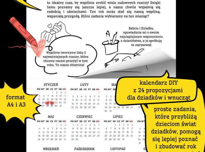 Prezent z okazji DNIA BABCI I DZIADKA- kalendarz wspomnień DIY