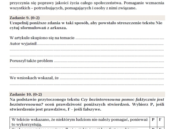 Arkusz egzaminacyjny "Mały Książę"