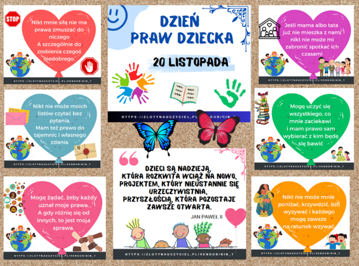 Dzień Praw Dziecka - gazetka szkolna, dekoracja sali.