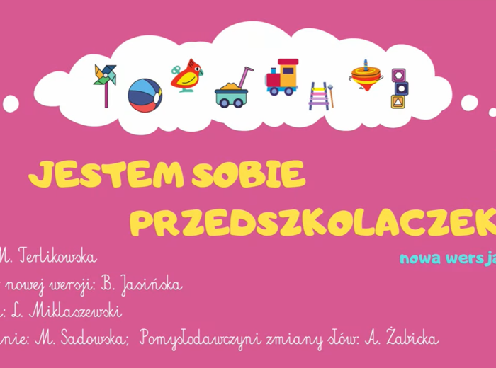 Jestem sobie przedszkolaczek - NOWA WERSJA 2020 - instrumentalna - piosenka dla przedszkolaków