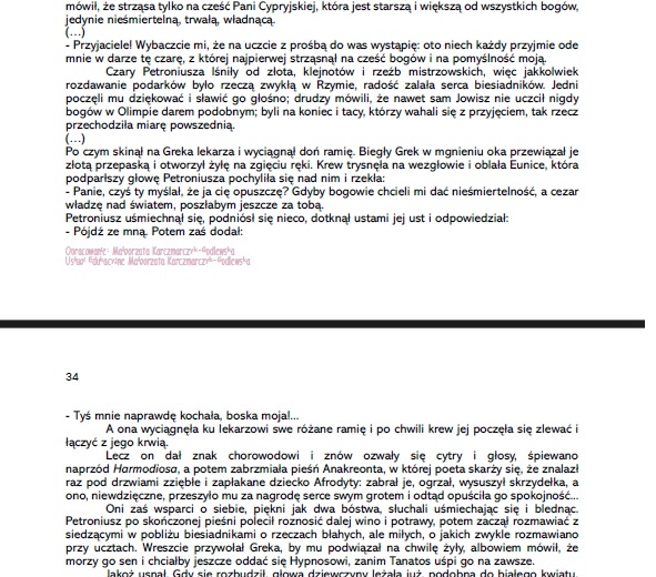 Karta pracy "Quo vadis " - krytyczne czytanie