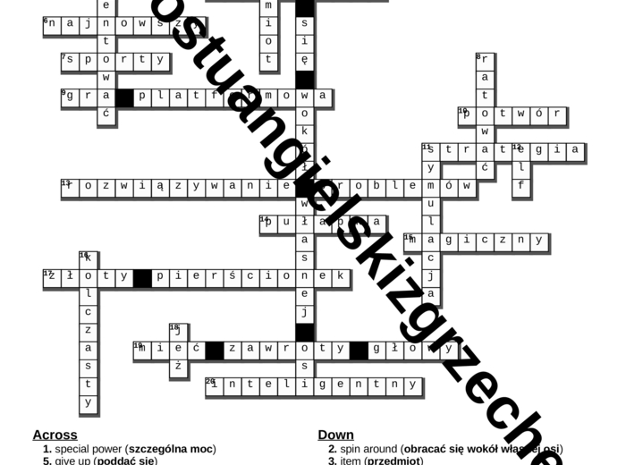 Flash 6 – Module 4 – krzyżówki