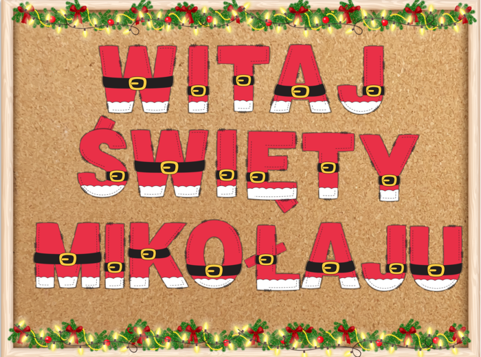 WITAJ ŚWIĘTY MIKOŁAJU - napis