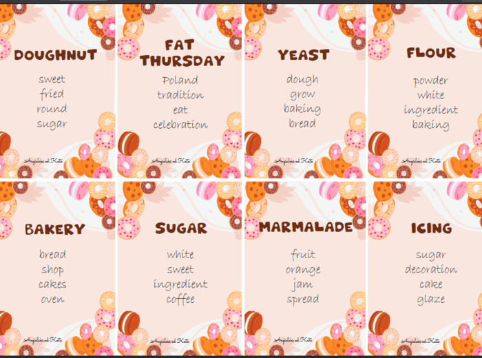 Fat Thursday (Tłusty Czwartek) gra Taboo /40 kart