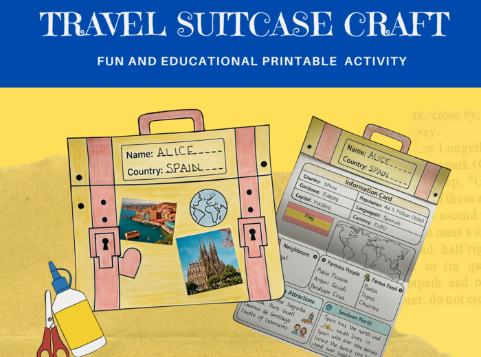 TRAVEL SUITCASE CRAFT – Kreatywna Walizka Edukacyjna o Krajach Świata - projekt plastyczno - edukacyjny o krajach świata na język angielski, CLIL