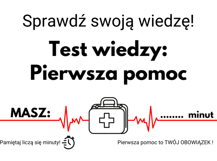 PIERWSZA POMOC + test wiedzy wersja Czarno/Biała