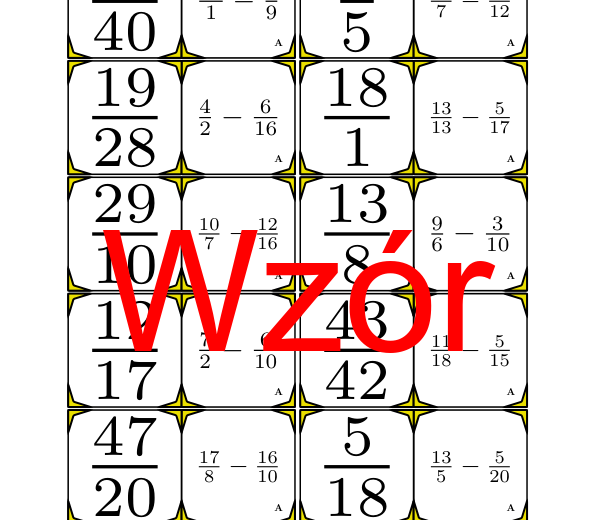 Domino - Odejmowanie ułamków | matematyka