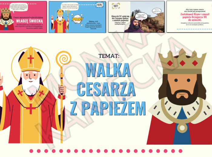 Walka cesarza z papieżem - prezentacja historia klasa 5
