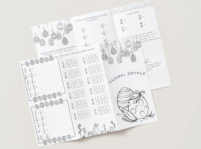 Ułamki zwykłe. Dodawanie, odejmowanie, skracanie. WIelkanoc.