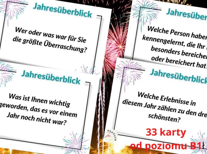 Język niemiecki - Jahresüberblick - karty do konwersacji