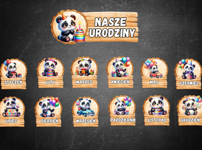 ZESTAW URODZINY PANDY KALENDARZ URODZIN