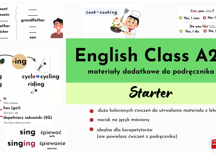 English Class A2+, starter unit, materiały uzupełniające podręcznik, utrwalenie z English Class A2, no-prep